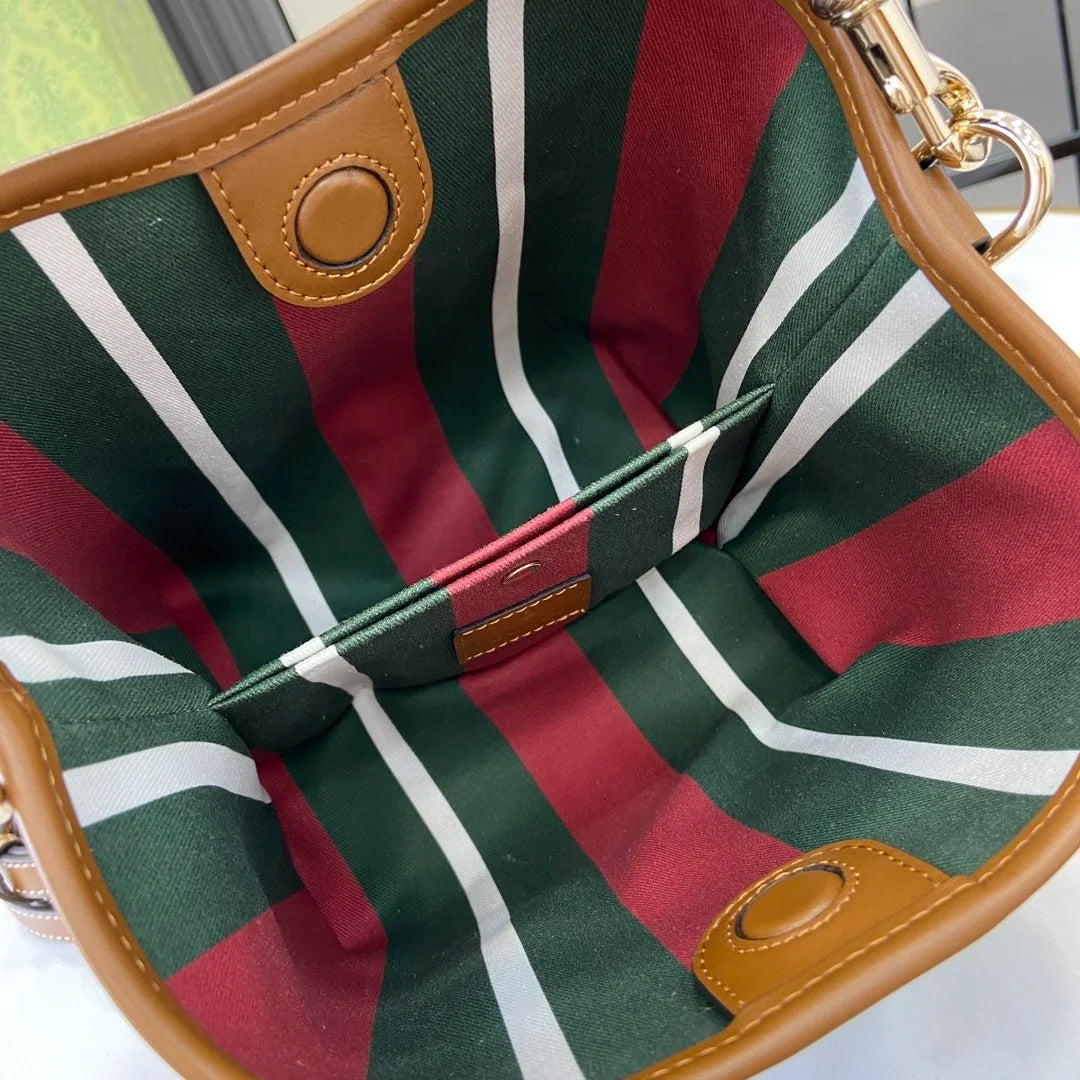GG CANVAS SMALL BUCKET BAG