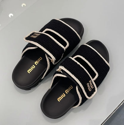 CROCHET KNIT SLIDES