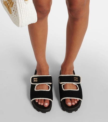 CROCHET KNIT SLIDES