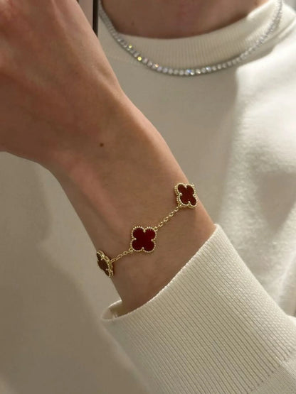 Clover red - Armband