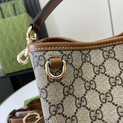 GG CANVAS SMALL BUCKET BAG