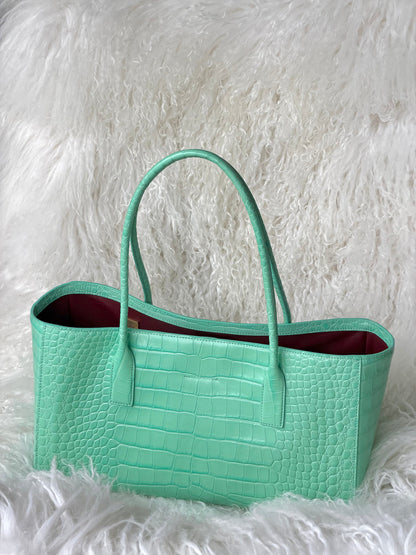 CC Small Shopping Bag Crocodile Embossed