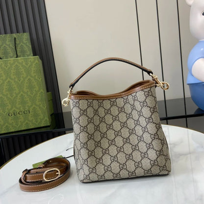 GG CANVAS SMALL BUCKET BAG