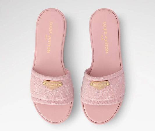 “LV“ DENIM SANDALS
