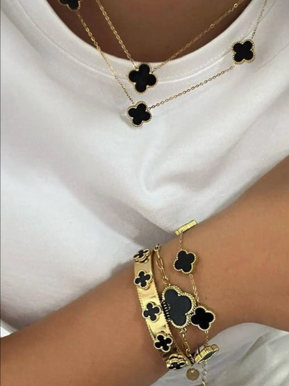 Clover black- Armband