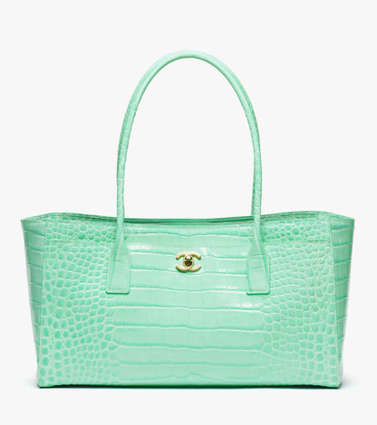CC Small Shopping Bag Crocodile Embossed