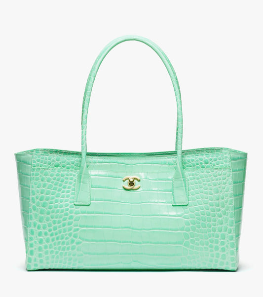 CC Small Shopping Bag Crocodile Embossed