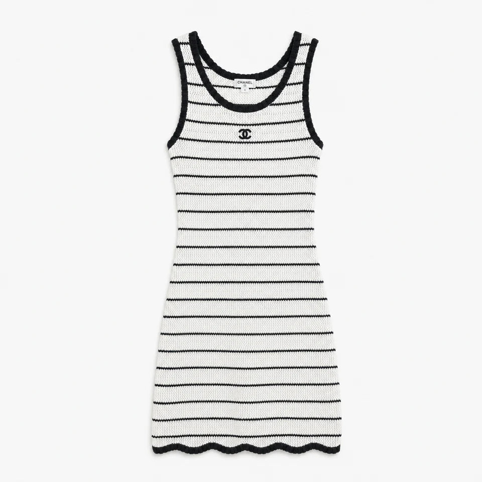 C WHITE STRIPED DRESS