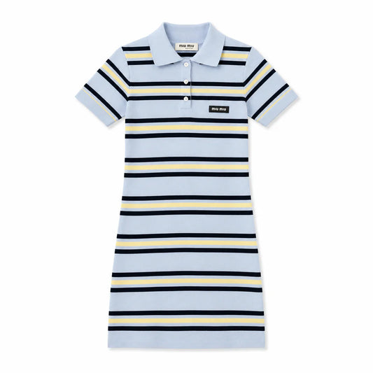 MIU BLUE POLO DRESS