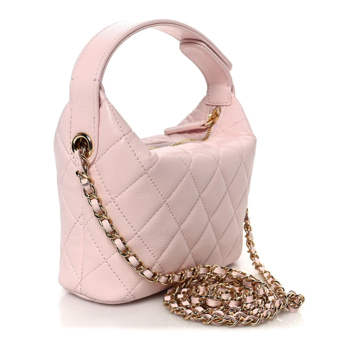 SHINY CAVIAR HOBO CLUTCH