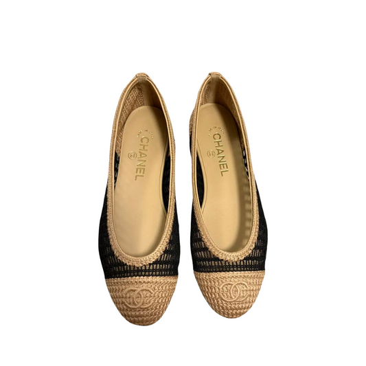 RAFFIA BALLET FLATS