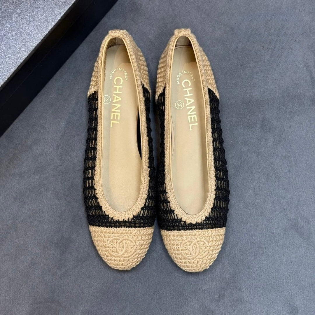 RAFFIA BALLET FLATS