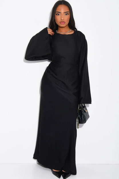 Tunika aus Satin mit Spitze